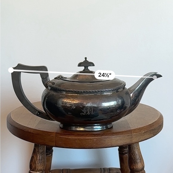 Vtg Silver Plated Sheffield Design  Kettle Tea Patina Nickel England Engraved M - Picture 11 of 16